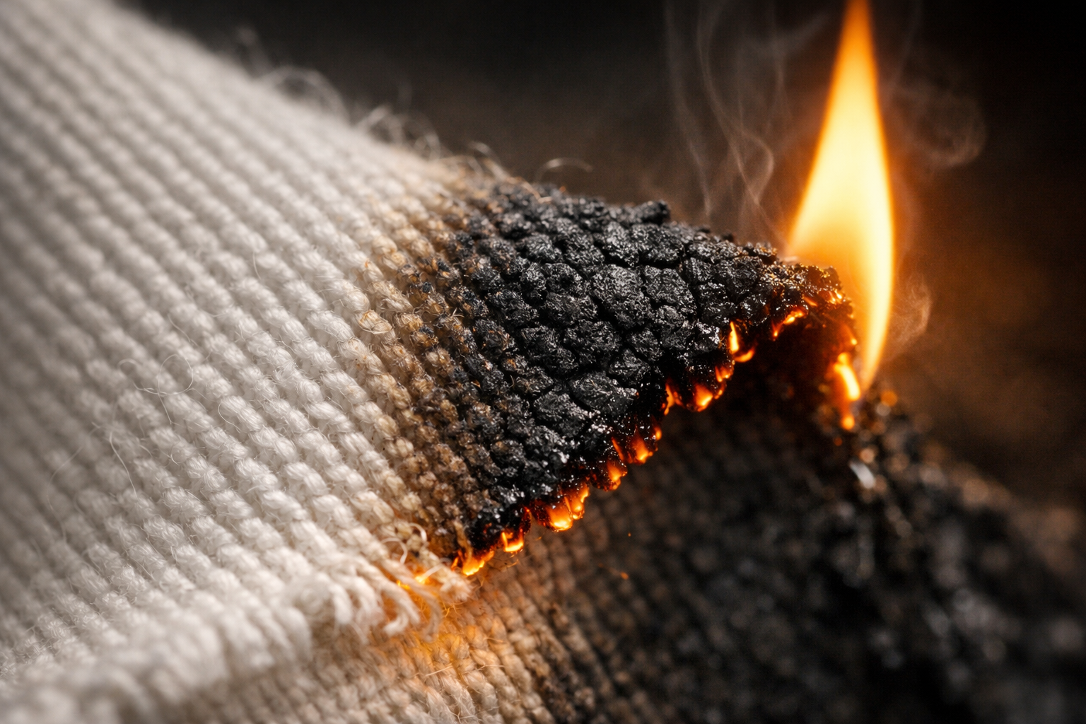 숯 잔류물 44.5퍼센트로 화재를 스스로 멈추는 친환경 면직물 난연제 개발 썸네일